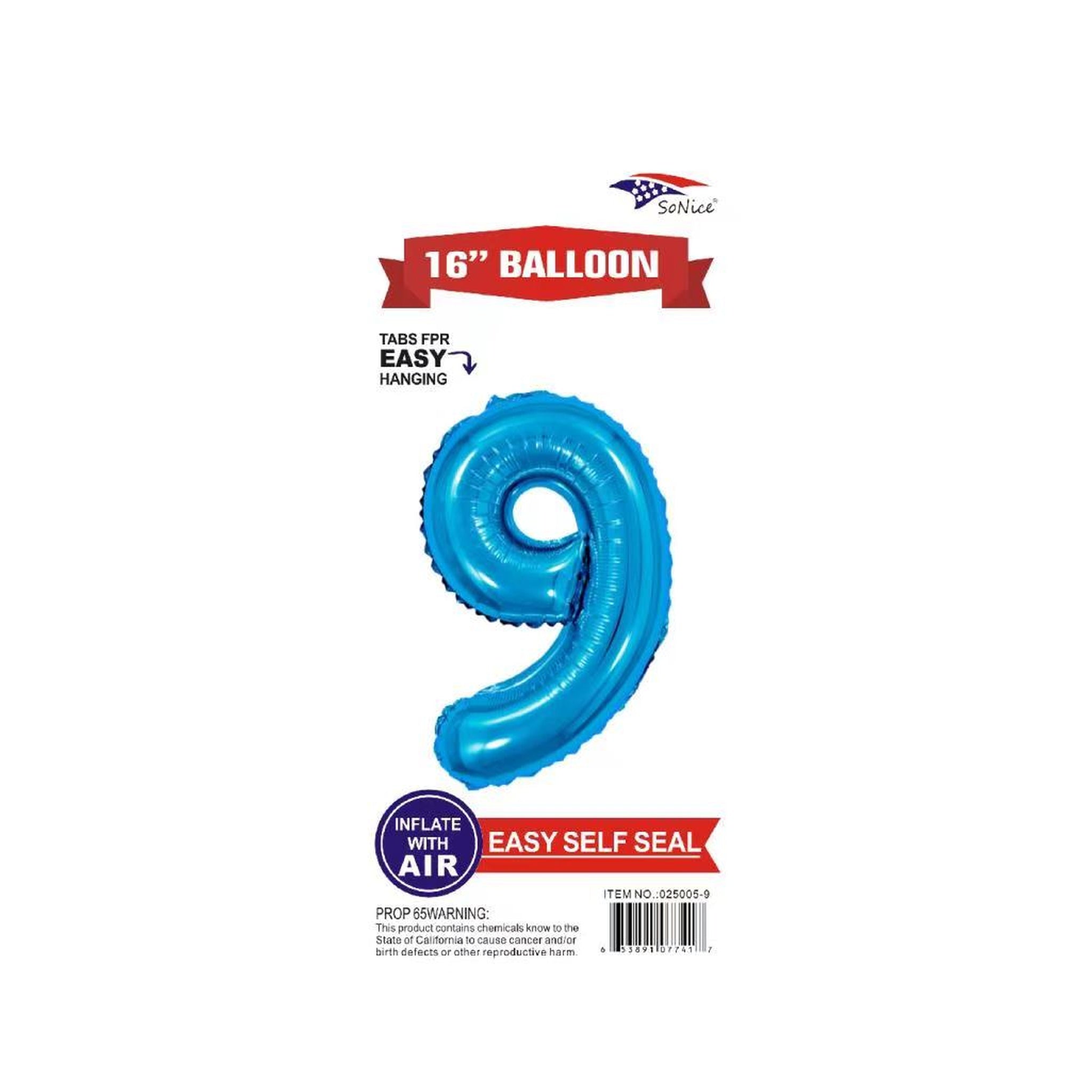 16" Foil Balloon Blue #9.